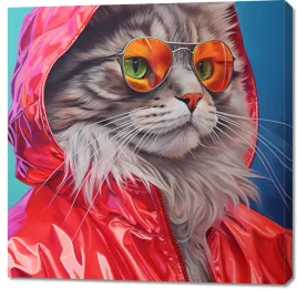 obraz-100x100cm-kot-w-stylu