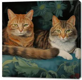obraz-100x100cm-koty-na-fotelu