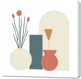 obraz-100x100cm-kremowe-wazony