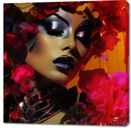 obraz-100x100cm-kwiecista-diva