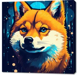 obraz-100x100cm-lisek-w-kosmosie