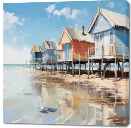 obraz-100x100cm-malownicze-nadmorskie-chatki
