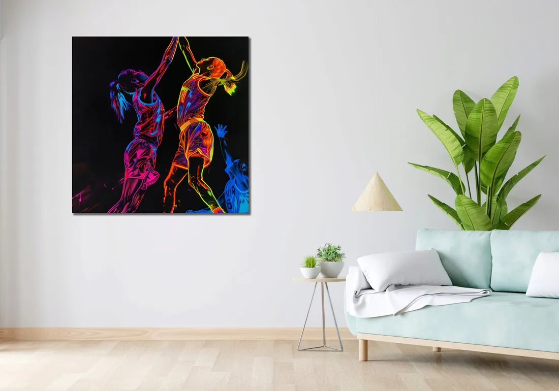 obraz-100x100cm-mecz-w-kosza
