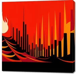 obraz-100x100cm-miejski-krwisty-ogien