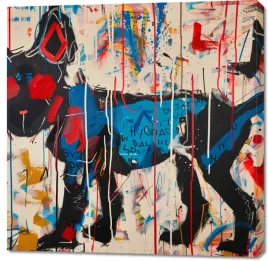 obraz-100x100cm-miejski-pies