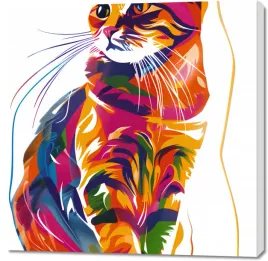 obraz-100x100cm-nasycony-kot