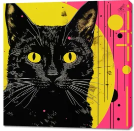 obraz-100x100cm-neonowy-kocur