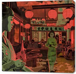 obraz-100x100cm-nocne-zycie-w-japonii