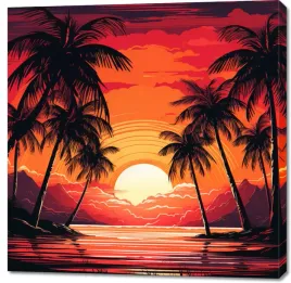 obraz-100x100cm-palmy-przy-lagunie