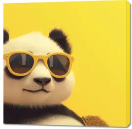 obraz-100x100cm-panda-w-wakacyjnym-nastroju