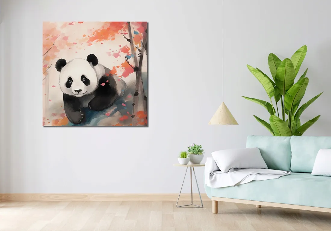 obraz-100x100cm-panda-wsrod-klonow