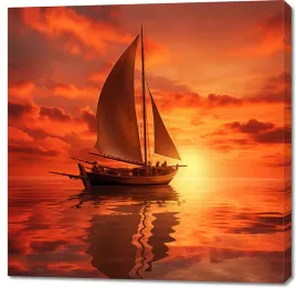 obraz-100x100cm-pod-zaglami-zachodu-slonca