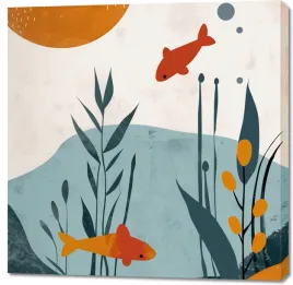 obraz-100x100cm-podwodny-swiat