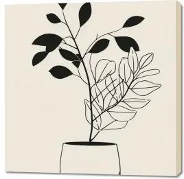 obraz-100x100cm-prostota-doniczki