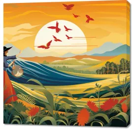 obraz-100x100cm-prostota-zycia-wiejskiego