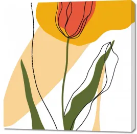 obraz-100x100cm-przerysowany-tulipan