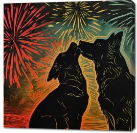 obraz-100x100cm-psi-uscisk