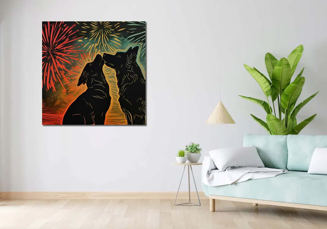 obraz-100x100cm-psi-uscisk