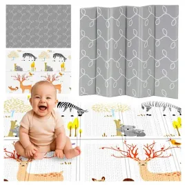 mata-piankowa-dwustronna-dla-dzieci-duza-200x180cm-skladana-las-zwierzeta