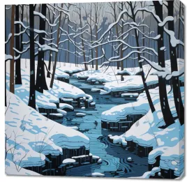 obraz-100x100cm-rzeka-przy-zimowej-porze