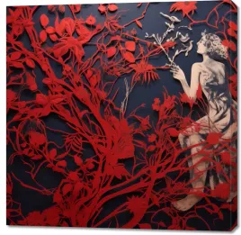 obraz-100x100cm-sekretny-ogrod-kobiety