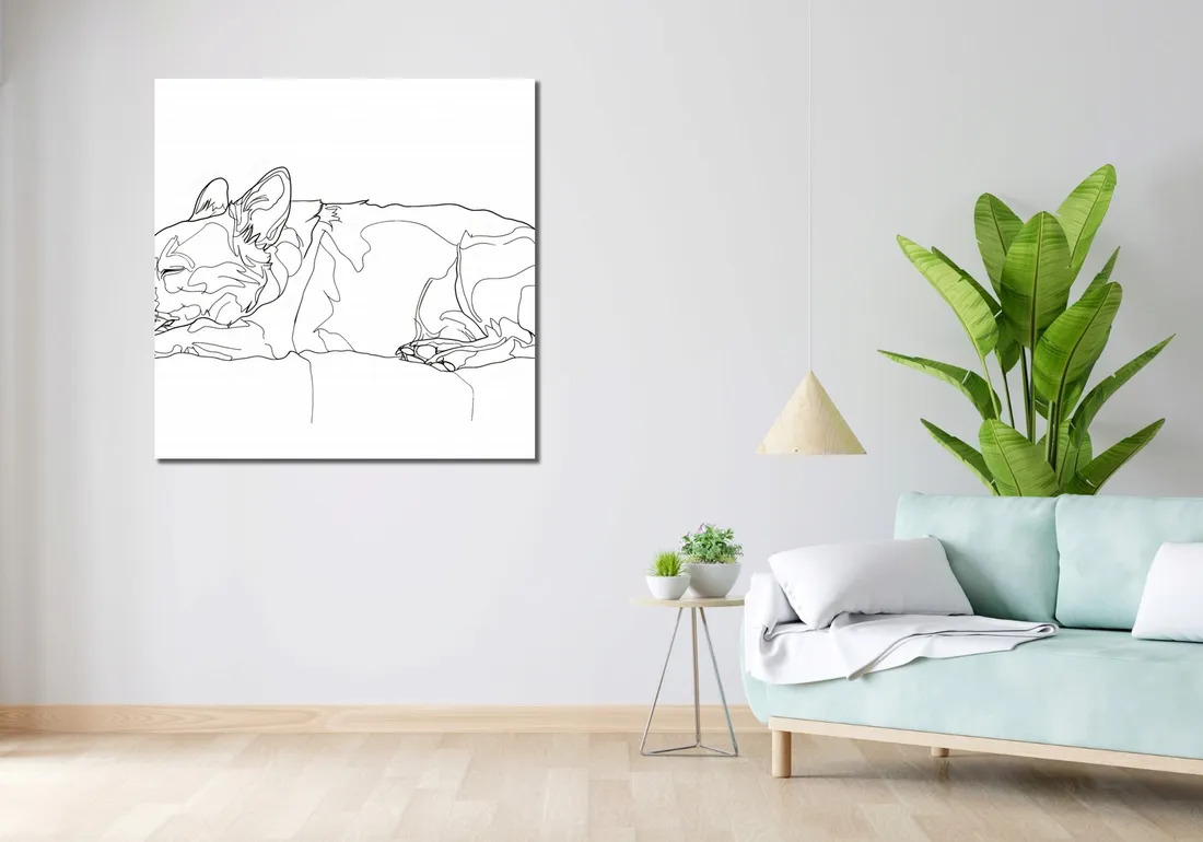 obraz-100x100cm-spiacy-psiak