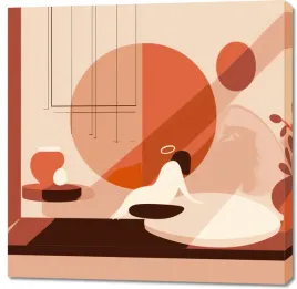 obraz-100x100cm-spokoj-w-geometrycznym-sloncu