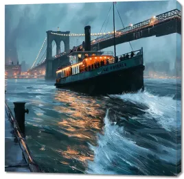 obraz-100x100cm-stary-parowiec