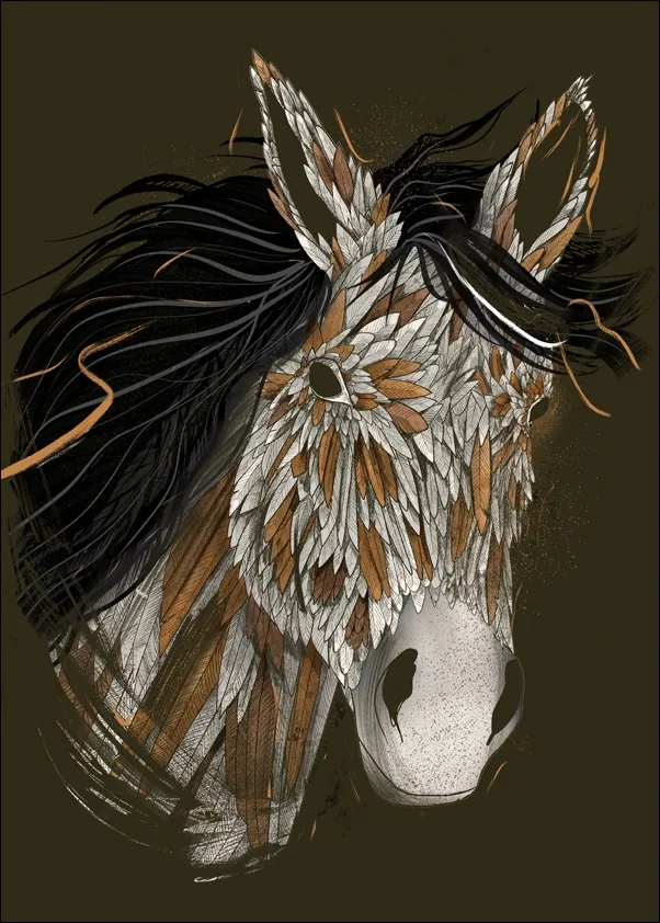 feathered-horse-plakat-30x40-cm-stan-nowy