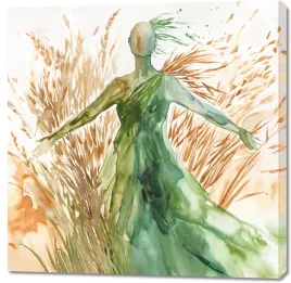 obraz-100x100cm-slomiana-sylwetka
