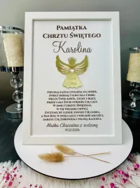 pamiatka-chrztu-swietego-aniolek-3d-zlote-lustro-personalizacja-ramka-a4