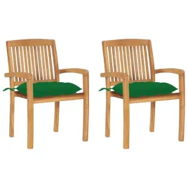 krzesla-ogrodowe-2-szt-zielone-poduszki-lite-drewno-tekowe