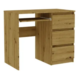 biurko-radek-90-cm-dab-artisan-komputerowe-3-szuflady-prawe-laminowane