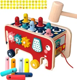 drewniana-kostka-edukacyjna-ukladanka-wbijak-slon-montesorri-mlotek