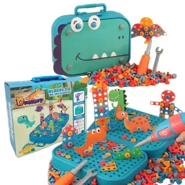 klocki-konstrukcyjne-w-walizce-wkretarka-srubki-do-skrecania-dinozaur