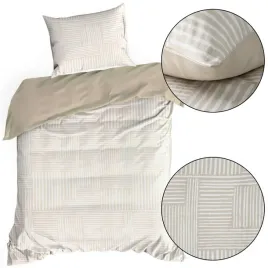 zestaw-poscieli-satyna-komplet-bezowo-kremowy-w-paski-bawelna-140x200-cm