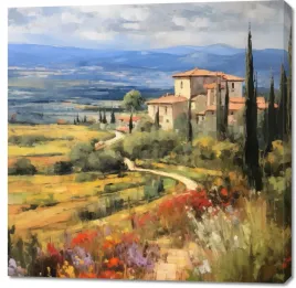 obraz-100x100cm-toskanskie-poranne-widoki