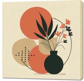 obraz-100x100cm-wazon-z-kwiatami