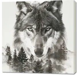 obraz-100x100cm-wilczy-duch-lasu