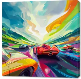 obraz-100x100cm-wyscig-przy-barwach