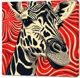 obraz-100x100cm-wzrok-zyrafy