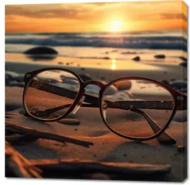 obraz-100x100cm-zachod-slonca-przez-szkla