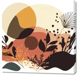 obraz-100x100cm-zachod-slonca-w-ogrodku