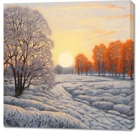 obraz-100x100cm-zima-w-odcieniach-ognia