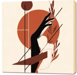 obraz-100x100cm-zmierzch-na-dloni