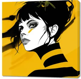 obraz-100x100cm-zolty-wdziek