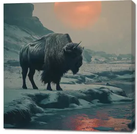 obraz-100x100cm-zubrowy-monolit