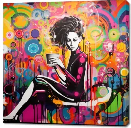obraz-100x100cm-zycie-dzieki-grafiti