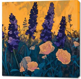 obraz-100x100cm-zloty-ogrod