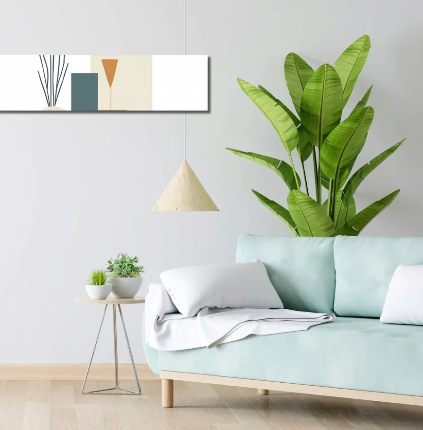 obraz-100x20cm-kremowe-wazony